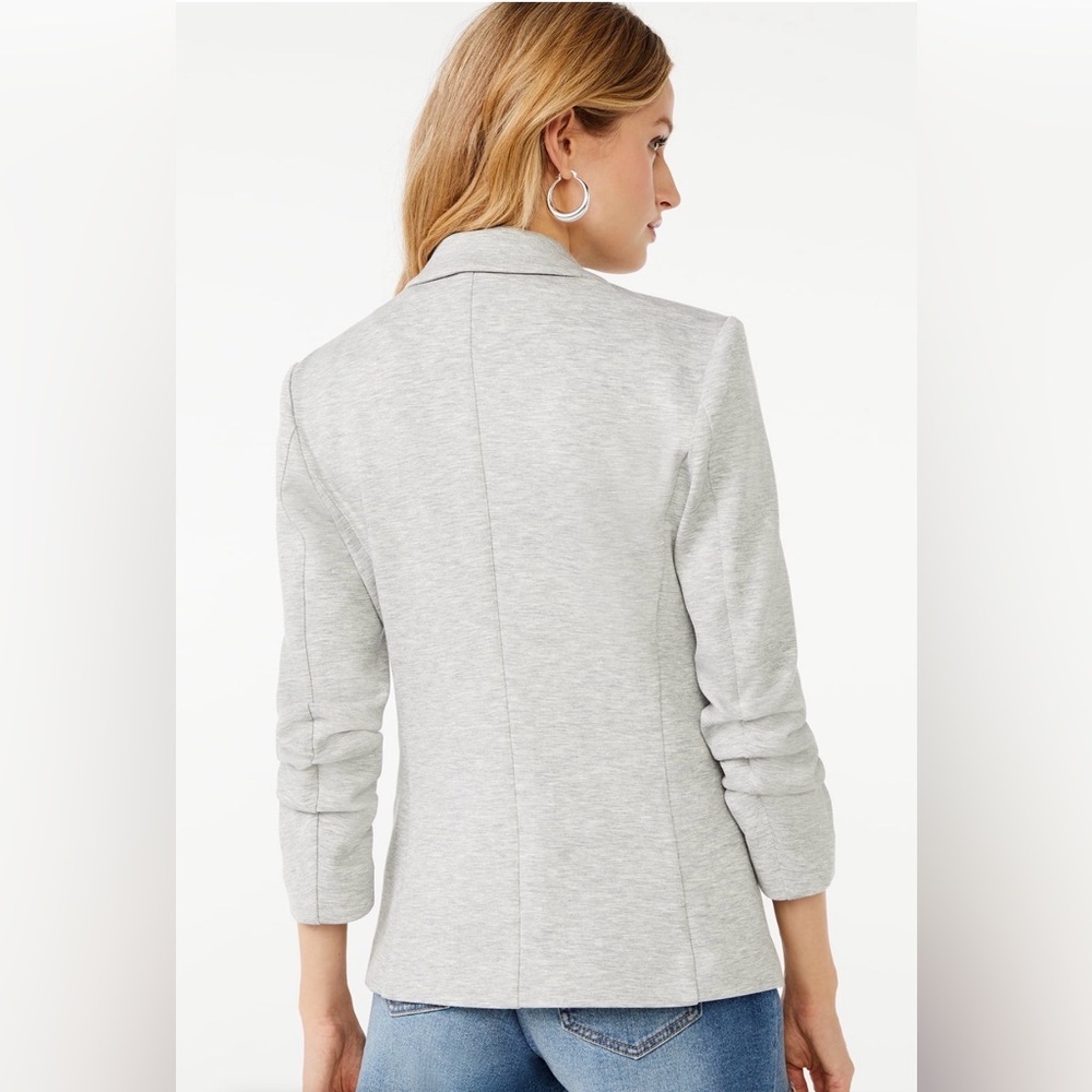NWT Scoop Gray Knit Scrunch Sleeve Jacket, XL - Picture 3 of 14